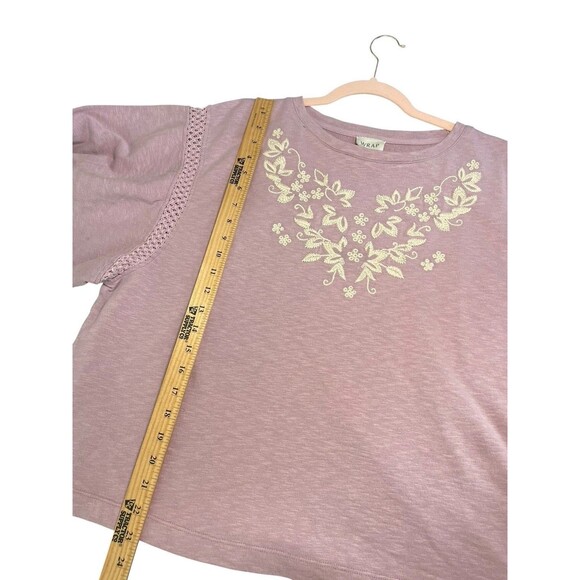 Wrap London Pullover Embroidered Sweatshirt Womens Size 16 Lavender Cotton NWT - Picture 12 of 14